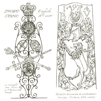 Sword stand and heraldic jug - Heraldry and Floral Forms as Used in Decoration - 1922