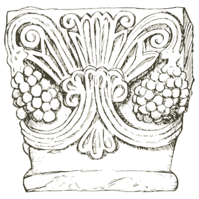 Stone capital with grapes - Heraldry and Floral Forms as Used in Decoration - 1922
