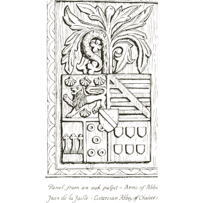 Carved pulpit panel with arms - Heraldry and Floral Forms as Used in Decoration - 1922
