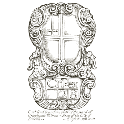 Lead boundary plate - Heraldry and Floral Forms as Used in Decoration - 1922