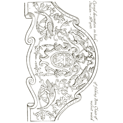 Carved chair back - Heraldry and Floral Forms as Used in Decoration - 1922