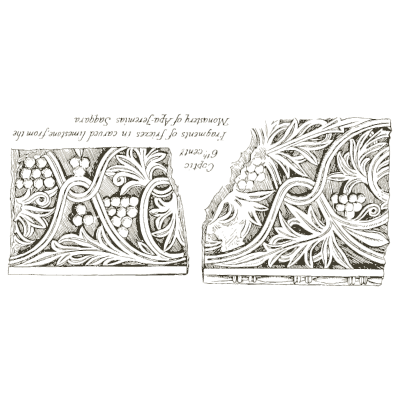 Coptic carved frieze fragments - Heraldry and Floral Forms as Used in Decoration - 1922