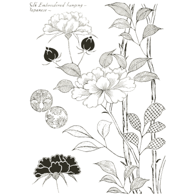 Japanese embroidered hanging - Heraldry and Floral Forms as Used in Decoration - 1922