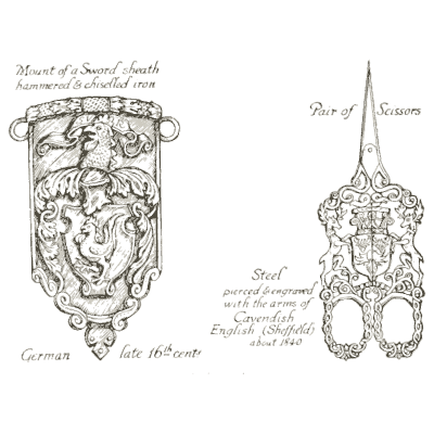 Sword mount and scissors - Heraldry and Floral Forms as Used in Decoration - 1922