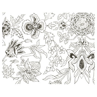 Silk velvet floral pattern - Heraldry and Floral Forms as Used in Decoration - 1922