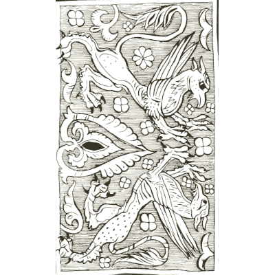 Carved griffins panel - Heraldry and Floral Forms as Used in Decoration - 1922