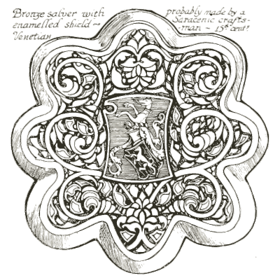 Enamelled bronze salver - Heraldry and Floral Forms as Used in Decoration - 1922
