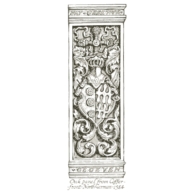 Carved coffer panel - Heraldry and Floral Forms as Used in Decoration - 1922