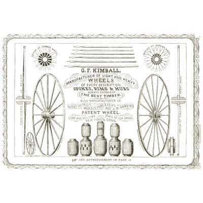 Carriage wheels advertisement - Illustrated Catalogue of Carriages - 1860