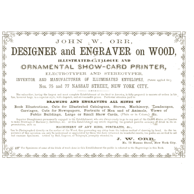 Wood engraver advertisement - Illustrated Catalogue of Carriages - 1860