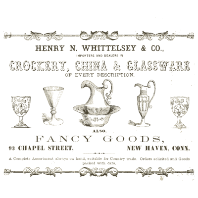 Crockery and glassware advertisement - Illustrated Catalogue of Carriages - 1860