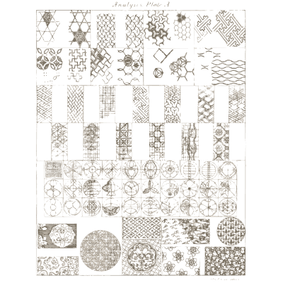 Diaper pattern analysis plate - A Grammar of Japanese Ornament and Design - 1880