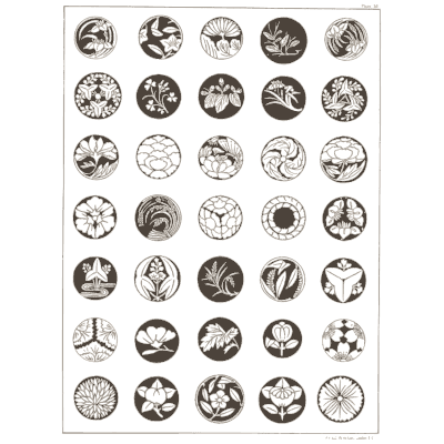 Family crest roundels 03 - A Grammar of Japanese Ornament and Design - 1880