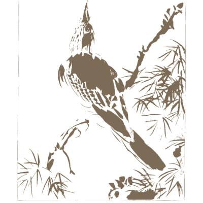 Bird on a bamboo branch - A Grammar of Japanese Ornament and Design - 1880