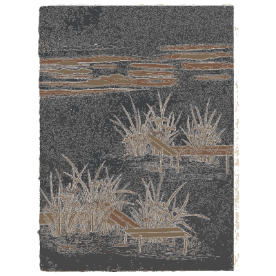 Grasses on a dark lacquer ground - A Grammar of Japanese Ornament and Design - 1880