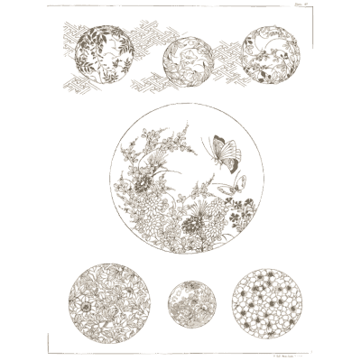 Decorated roundels plate - A Grammar of Japanese Ornament and Design - 1880