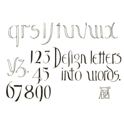Design letters into words - Alphabets Old and New - 1910