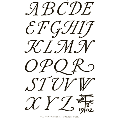 Italic capital alphabet 01 - Alphabets Old and New - 1910