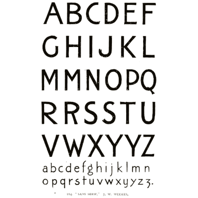 Sans serif alphabet - Alphabets Old and New - 1910