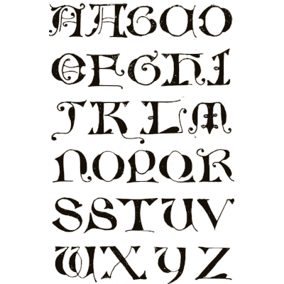 Lombardic capital alphabet 02 - Alphabets Old and New - 1910