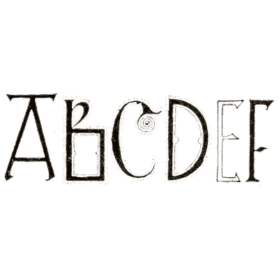Uncial capitals A to F - Alphabets Old and New - 1910