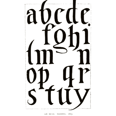 Blackletter lowercase alphabet 01 - Alphabets Old and New - 1910
