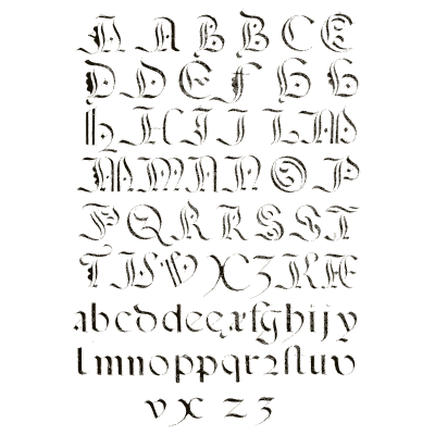 Fraktur capitals and lowercase - Alphabets Old and New - 1910