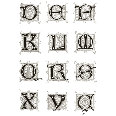 Framed gothic initials - Alphabets Old and New - 1910