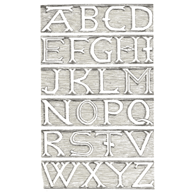 Engraved roman capitals on hatched ground - Alphabets Old and New - 1910