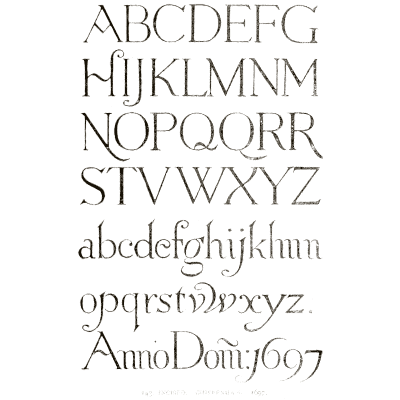 Roman alphabet with anno domini - Alphabets Old and New - 1910