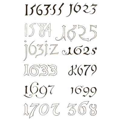 Seventeenth-century dated numerals - Alphabets Old and New - 1910