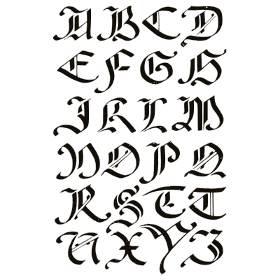 Blackletter capital alphabet - Alphabets Old and New - 1910