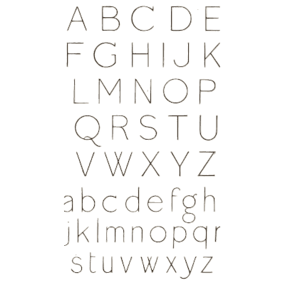 Light sans serif alphabet - Alphabets Old and New - 1910