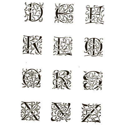Foliate decorated initials 02 - Alphabets Old and New - 1910