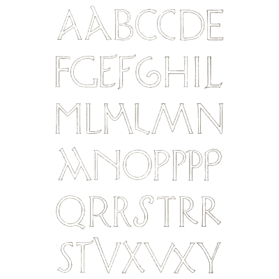 Faint pen capitals with variants - Alphabets Old and New - 1910
