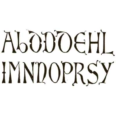 Uncial capitals in two rows - Alphabets Old and New - 1910