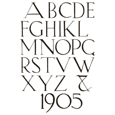 Roman capitals dated 1905 - Alphabets Old and New - 1910