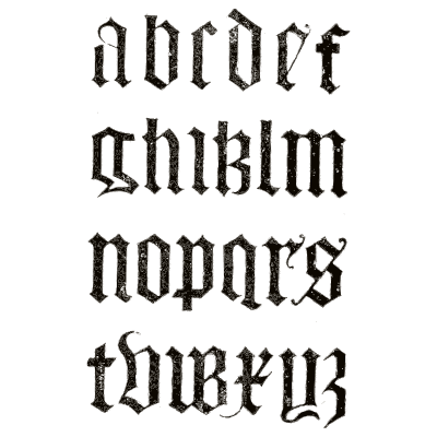 Textura blackletter lowercase - Alphabets Old and New - 1910