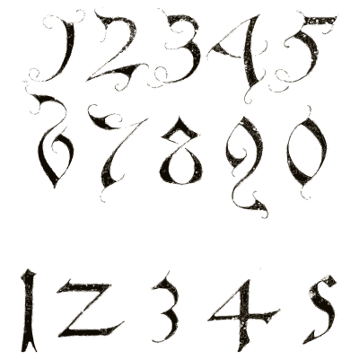 Flourished numerals - Alphabets Old and New - 1910