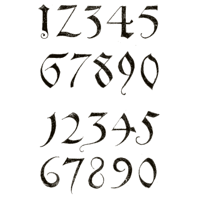 Blackletter numerals - Alphabets Old and New - 1910