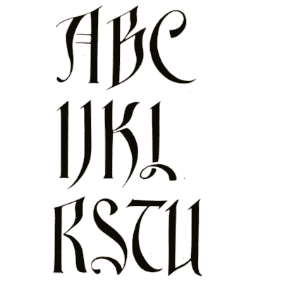 Tall condensed capitals - Alphabets Old and New - 1910
