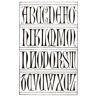 Framed gothic capitals - Alphabets Old and New - 1910