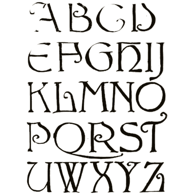 Uncial capitals alphabet - Alphabets Old and New - 1910