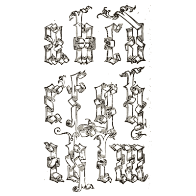 Ribbon gothic capitals 01 - Alphabets Old and New - 1910