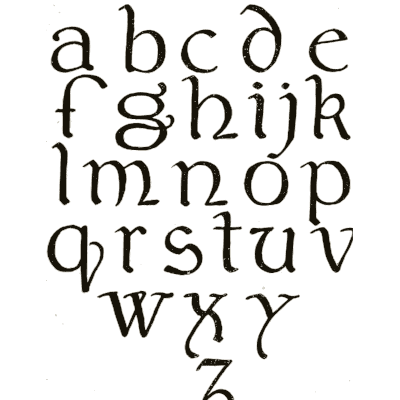 Uncial lowercase alphabet 03 - Alphabets Old and New - 1910