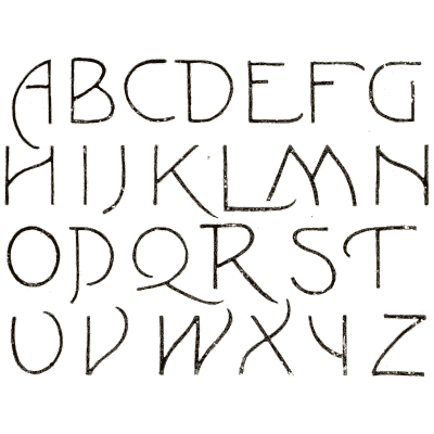 Freehand pen capital alphabet - Alphabets Old and New - 1910