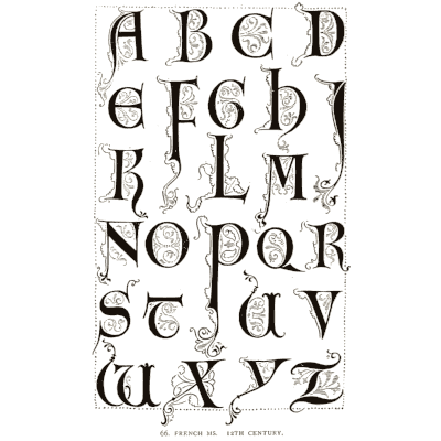 French flourished capitals - Alphabets Old and New - 1910