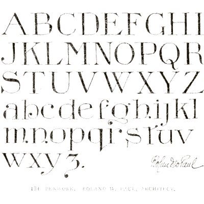 Roman capitals and lowercase with signature - Alphabets Old and New - 1910