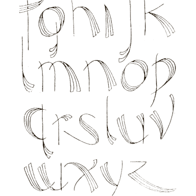 Ribbon stroke lowercase alphabet - Alphabets Old and New - 1910