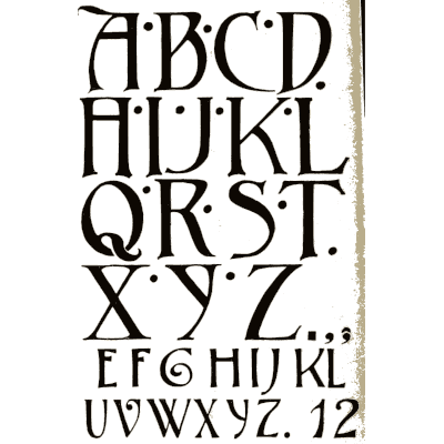 Pen capitals with points - Alphabets Old and New - 1910